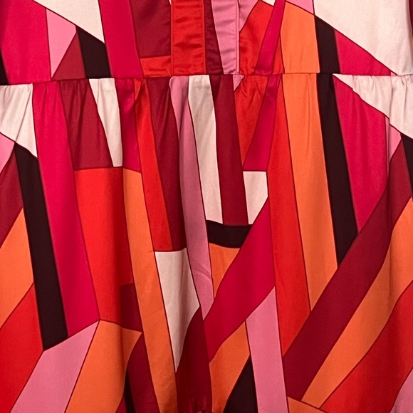 THML puff sleeve nwt multi color midi dress XL - Picture 4 of 7